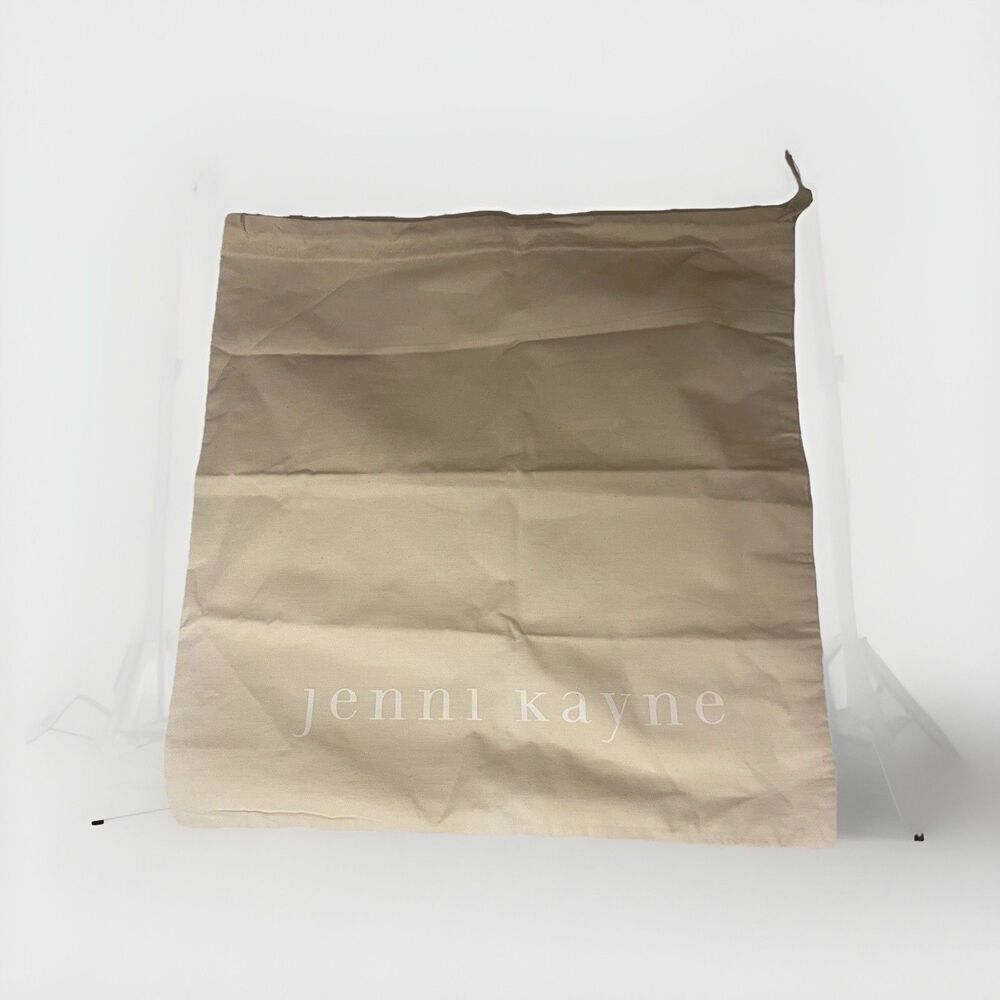 Jenni Kayne Natural Canvas Duster Bag 13x14 Beige Shoe Storage Dust Bag Logo
